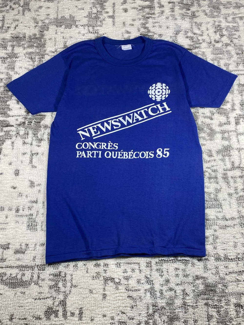 1985 Vintage Parti Québécois Newswatch Tee Shirt